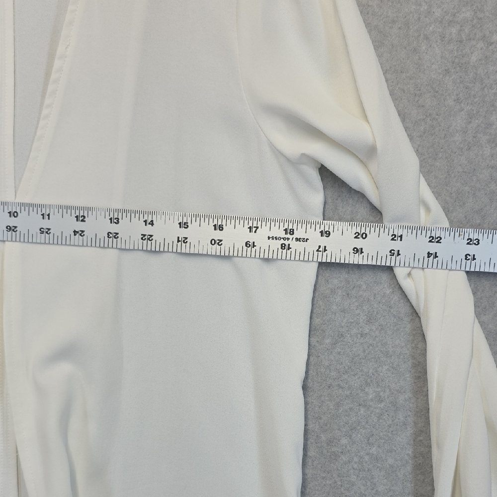 HAVE Los Angeles White V-Neck Blouse Women’s Small Long Sleeve Minimalist - Picture 5 of 10